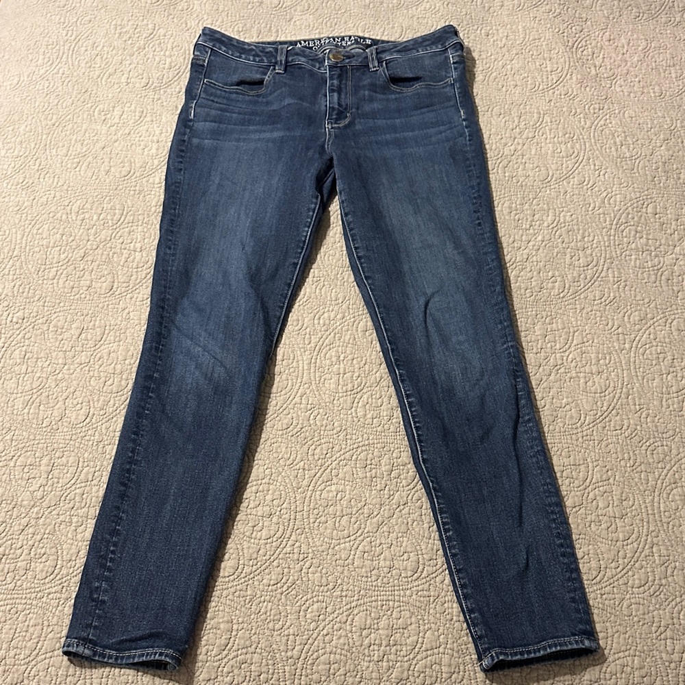 American Eagle Outfitters Dark Blue Hi-Rise Jeggings